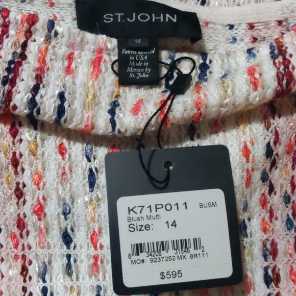 St John Ribbon Plaid Fringe hem pencil skirt - Picture 5 of 8